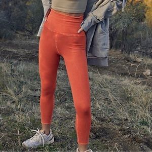 Nwt Free People Happiness Runs Leggings Orange